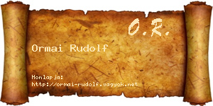 Ormai Rudolf névjegykártya