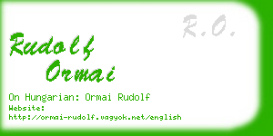 rudolf ormai business card